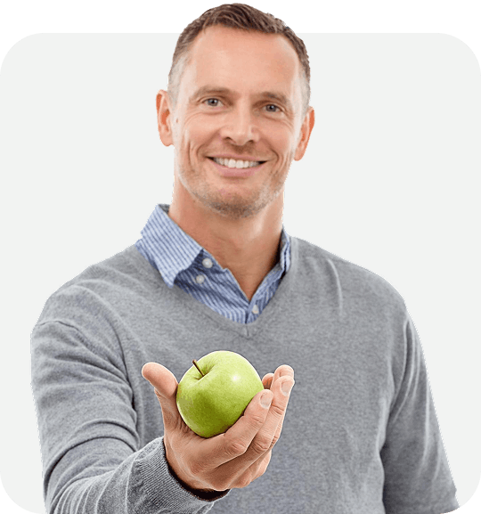 Man with apple